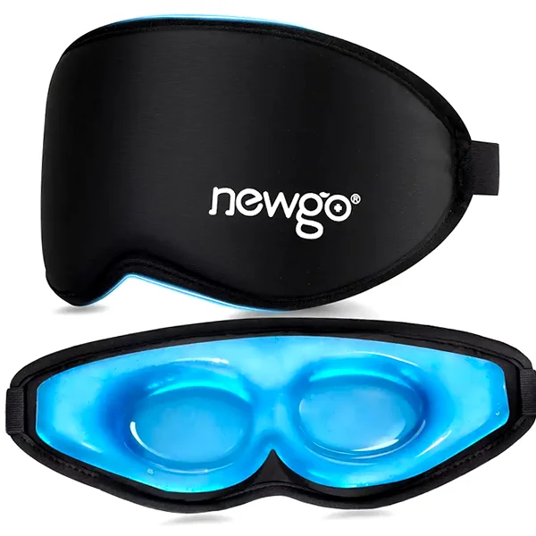 3D cooling gel eye mask with zero eye pressure design for puffiness and headache relief